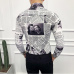 Fashion Casual Men's Long-sleeved Shirt Spring And Autumn New M-5XL Printing Newspaper Slim Shirt Personality Youth Popular