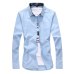 Fashion Men Solid Shirts Long Sleeve Turn-down Collar Men Dress Shirt Casual Business Work Shirt Male Slim Fit Camisa De Hombre