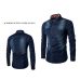 Fashion Mens Denim Shirt Long Sleeve Plus Size Cotton Jeans Cardigan Casual Slim Fit Shirts Men Two-pocket Tops Clothing M-6XL