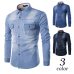 Fashion Mens Denim Shirt Long Sleeve Plus Size Cotton Jeans Cardigan Casual Slim Fit Shirts Men Two-pocket Tops Clothing M-6XL