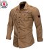 Fredd Marshall 2018 New 100% Cotton Military Shirt Men Long Sleeve Breathable Casual Shirt Man Solid Shirt With Embroidery FM115