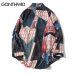 GONTHWID Japanese Ukiyo E Geometry Patchwork Long Sleeve Shirts 2018 Hip Hop Casual Streetwear Shirts Men Women Fashion Tops