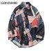 GONTHWID Japanese Ukiyo E Geometry Patchwork Long Sleeve Shirts 2018 Hip Hop Casual Streetwear Shirts Men Women Fashion Tops