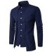 HEFLASHOR 2018 Brand Men Business Shirt Autumn Fashion Solid  Two Pieces Dress Shirts Causal Long Sleeve Camisa