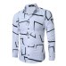 High Quality Men Shirt 2018 Brand Fashion Casual Slim Geometric Print Long Sleeve Shirt Men Business Social White Top Clothes