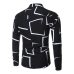 High Quality Men Shirt 2018 Brand Fashion Casual Slim Geometric Print Long Sleeve Shirt Men Business Social White Top Clothes