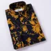 Hot Sale Size: M-5XL / 2019 New Fashion Floral Print Slim Fit Shirts Men's Long Sleeve Casual Dress Shirts 19 Colors