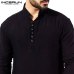 INCERUN Casual Men Shirt Cotton Long Sleeve Stand Collar Vintage Solid Stitched Long Tops Indian Kurta Suit Pakistani Shirt 5XL