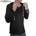 INCERUN Casual Men Shirt Hooded Long Sleeve Cotton Solid Vintage Shirts Men Streetwear Tops camisa masculina S-3XL Autumn 2019