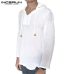 INCERUN Casual Men Shirt Hooded Long Sleeve Cotton Solid Vintage Shirts Men Streetwear Tops camisa masculina S-3XL Autumn 2019