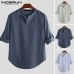 INCERUN Fashion Men Shirt Long Sleeve Cotton Solid Casual Basic Shirt Men Tops Leisure Fitness Pullovers Camisa Plus Size 2019