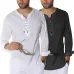 INCERUN Plus Size S-3XL Men Casual Shirts Long Sleeve Solid Lace Up Tunic Tops Men Vintage Slim Male Blouse Chemise 2019 Autumn