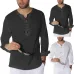 INCERUN Plus Size S-3XL Men Casual Shirts Long Sleeve Solid Lace Up Tunic Tops Men Vintage Slim Male Blouse Chemise 2019 Autumn