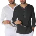 INCERUN Plus Size S-3XL Men Casual Shirts Long Sleeve Solid Lace Up Tunic Tops Men Vintage Slim Male Blouse Chemise 2019 Autumn