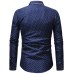 JAYCOSIN men's autumn casual one-piece dress polka dot slim long-sleeved dress shirt men's blue and white printed shirt