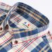 Langmeng new 2017 autumn spring mens plaid casual shirts long sleeve 100% cotton dress shirt men retro style camiseta masculina