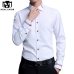 MIACAWOR Dress Shirts Men Fashion Oxford Shirts Long-Sleeve Camisa Masculina Slim Fit Camisa Social Casual White Shirt C274