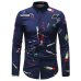 Men Hawaiian Shirt Long Sleeve Floral Print Mens Dress Formal Shirts Camisa Social Masculina Men Casual Slim Fit Tops Shirt 5XL