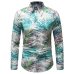 Men Hawaiian Shirt Long Sleeve Floral Print Mens Dress Formal Shirts Camisa Social Masculina Men Casual Slim Fit Tops Shirt 5XL