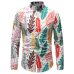 Men Hawaiian Shirt Long Sleeve Floral Print Mens Dress Formal Shirts Camisa Social Masculina Men Casual Slim Fit Tops Shirt 5XL