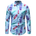 Men Hawaiian Shirt Long Sleeve Floral Print Mens Dress Formal Shirts Camisa Social Masculina Men Casual Slim Fit Tops Shirt 5XL