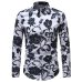 Men Hawaiian Shirt Long Sleeve Floral Print Mens Dress Formal Shirts Camisa Social Masculina Men Casual Slim Fit Tops Shirt 5XL