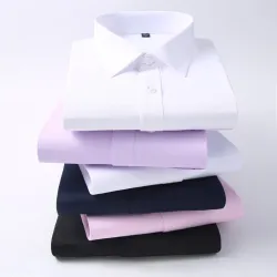 Men Long Sleeve Shirt 2019 Spring New Brand Solid Color Business Office Formal Men Dress Shirt Plus Size Male Shirt Chemise 7XL
