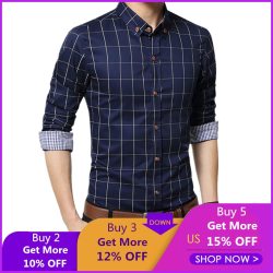 Men Plaid Shirt 2019 brand shirt New Autumn Winter Casual Shirts Men Tops Long Sleeve Chemise Homme Cotton Male Shirts 1970