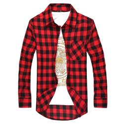 Men Plaid Shirt Camisas Social 2019 Autumn Men's Fashion Plaid Long-sleeved Shirt Male Button Down Casual Check Shirt