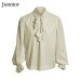 Men Ruffled Shirt Blouses Man Drama Costumes Shirts Camisa Hombre Medieval White Tuxedo Shirt Long Sleeve Middeleeuwse Blouse