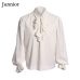 Men Ruffled Shirt Blouses Man Drama Costumes Shirts Camisa Hombre Medieval White Tuxedo Shirt Long Sleeve Middeleeuwse Blouse