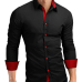 Men Shirt Brand 2018 Male High Quality Long Sleeve Shirts Casual Hit Color Slim Fit Black Man Dress Shirts 4XL C936