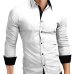 Men Shirt Brand 2018 Male High Quality Long Sleeve Shirts Casual Hit Color Slim Fit Black Man Dress Shirts 4XL C936