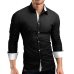 Men Shirt Brand 2018 Male High Quality Long Sleeve Shirts Casual Hit Color Slim Fit Black Man Dress Shirts 4XL C936