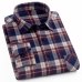 Men's 100% Cotton Casual Plaid Shirts Pocket Long Sleeve Slim Fit Comfortable Brushed Flannel Shirt Leisure Styles Tops Shirt