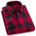 Men's 100% Cotton Casual Plaid Shirts Pocket Long Sleeve Slim Fit Comfortable Brushed Flannel Shirt Leisure Styles Tops Shirt