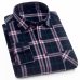 Men's 100% Cotton Casual Plaid Shirts Pocket Long Sleeve Slim Fit Comfortable Brushed Flannel Shirt Leisure Styles Tops Shirt