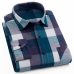 Men's 100% Cotton Casual Plaid Shirts Pocket Long Sleeve Slim Fit Comfortable Brushed Flannel Shirt Leisure Styles Tops Shirt