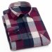 Men's 100% Cotton Casual Plaid Shirts Pocket Long Sleeve Slim Fit Comfortable Brushed Flannel Shirt Leisure Styles Tops Shirt