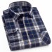 Men's 100% Cotton Casual Plaid Shirts Pocket Long Sleeve Slim Fit Comfortable Brushed Flannel Shirt Leisure Styles Tops Shirt