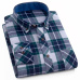 Men's 100% Cotton Casual Plaid Shirts Pocket Long Sleeve Slim Fit Comfortable Brushed Flannel Shirt Leisure Styles Tops Shirt