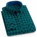 Men's 100% Cotton Casual Plaid Shirts Pocket Long Sleeve Slim Fit Comfortable Brushed Flannel Shirt Leisure Styles Tops Shirt