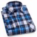 Men's 100% Cotton Casual Plaid Shirts Pocket Long Sleeve Slim Fit Comfortable Brushed Flannel Shirt Leisure Styles Tops Shirt