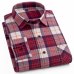 Men's 100% Cotton Casual Plaid Shirts Pocket Long Sleeve Slim Fit Comfortable Brushed Flannel Shirt Leisure Styles Tops Shirt