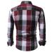 Men's Autumn Daily Tartan Long Sleeved Pullover Fastener Sweatshirts Top Blouse Long Sleeve Shirt Men Plaid Cotton Casual shirts