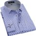 Men's Classic Plaid Checkered Dress Shirt Single Pocket Smart Casual Formal Male Business Regular-fit Long Sleeve Work Shirts