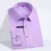 Men's Easy Care Solid Bamboo Fiber Dress Shirts Comfortable Soft Long Sleeve Elastic Non Iron Male Regular-fit Formal Tops Shirt