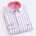 Men's Long Sleeve Oxford Plaid Striped Button Down Dress Shirt with Single Chest Pocket 100% Cotton Leisure Office Work Shirts