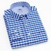 Men's Long Sleeve Oxford Plaid Striped Button Down Dress Shirt with Single Chest Pocket 100% Cotton Leisure Office Work Shirts