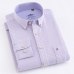 Men's Long Sleeve Oxford Plaid Striped Button Down Dress Shirt with Single Chest Pocket 100% Cotton Leisure Office Work Shirts